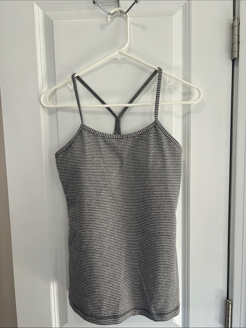 Lululemon athletica pink& grey Striped Racerback Tank